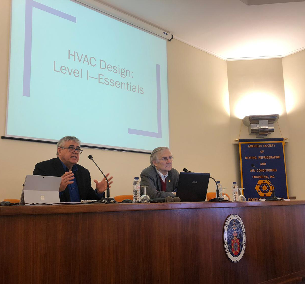 Steve Comstock from the ASHRAE Brussels Office and Serafin Grana from the Portugal Chapter welcomed attendees to the first ever ASHRAE HVAC Design Level I training held in Europe.